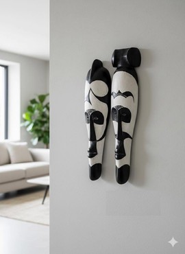 Paire de Masques Fang du Cameroun – Art Africain en Bois | Décoration Africaine