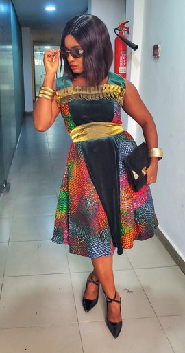 Robe Mi-longue Femme Africaine Wax/Ankara|Mariages/Occasions spéciales|Soldes Black Friday