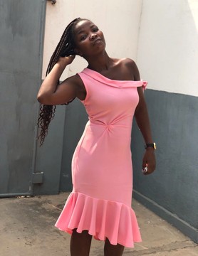 Mid length scuba African dress for women
