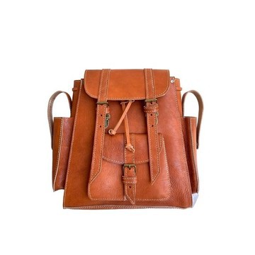 100% handmade high quality genuine leather backpack.