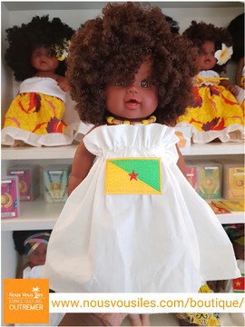 Amy-Rosemary Colibri Dolls Black Doll - White Guyana Flag