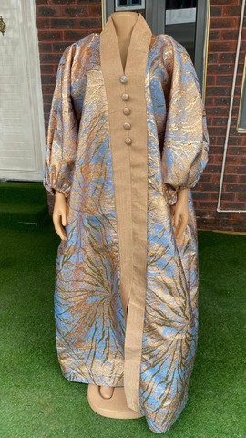 Bubu Dress, Adire and Damask Bubu, Damask Brocade Bubu, Rich Aunty Dress