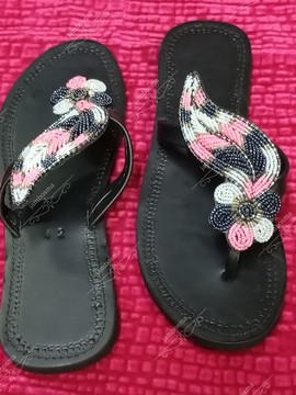 Sandales pour femmes africaines, sandales Massaï, sandales d'été, sandales en cuir perlé, chaussures pour femmes