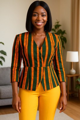 Peplum African Print Blouse | Sleek &amp; Sophisticated Fit