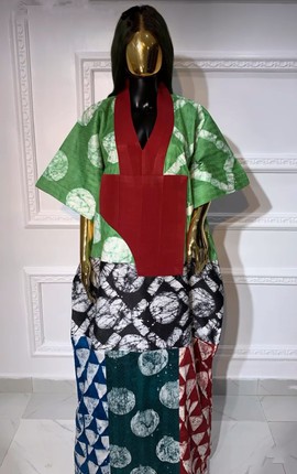 Batik Adire Kampala African Print Unisex Bubu for Men and Women Long Dress Maxi Tunic