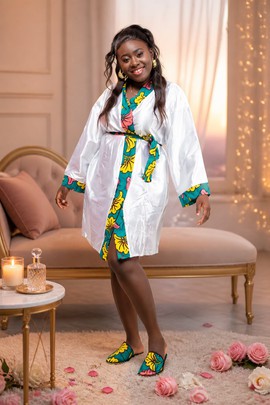 Ensemble Peignoir de luxe satiné ciré