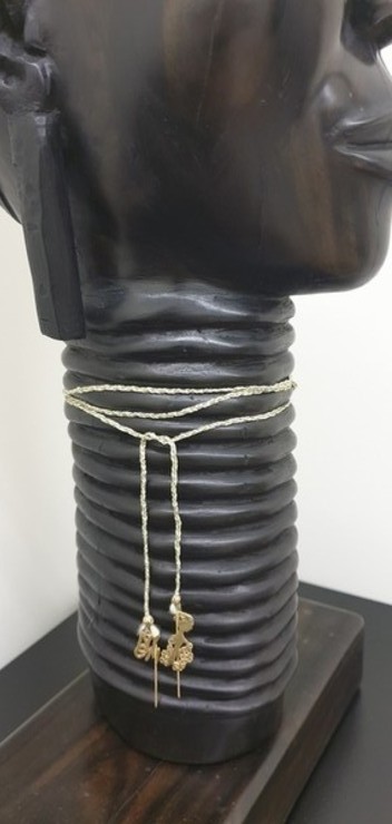 Collier Niom en soie et argent