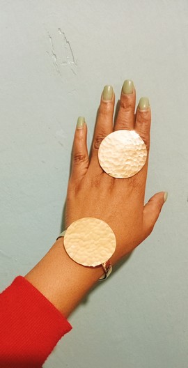 Matching jewelry,brass ring, brass bracelet, statement ring, adjustable jewelry, handmade jewelry.
