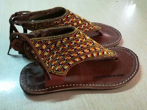 African Woman Maasai boot sandals