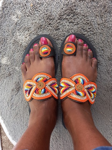 African sandals, Masai sandals, Beaded sandals, Female sandals,