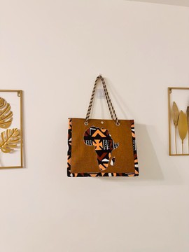 Sac cabas carte Africa et wax