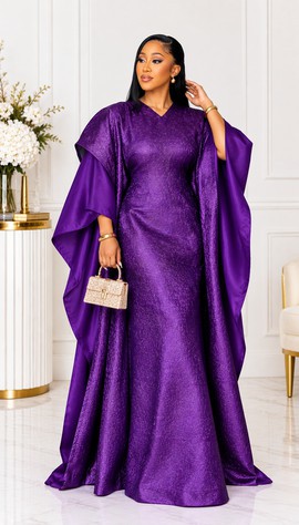 African Damask/Brocade Boubou Dress |  Nigerian Bubu Gown | plus Size bubu Kaftan