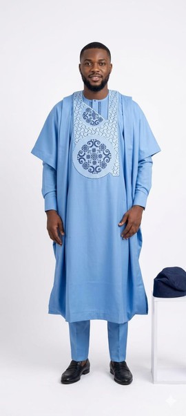 Classic Agbada with kaftan and trouser