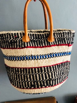 Panier en sisal, sac à main Kiondo, sac de plage, sac de fabrication africaine, Kiondo, sac à main multicolore