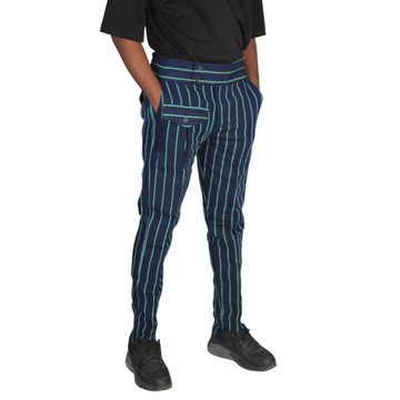 Dark Blue &amp; Green Trendy Aso-Oke Pants with Patch Pockets, African Mens Clothing, African Mens Wear