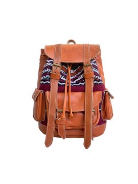 100% handmade high quality genuine leather backpack.