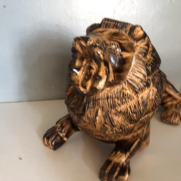Roaring lion wooden curving/ lion sculpture curving/ lion home decor curving