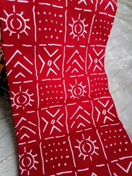 African wax fabrics 100% cotton 2 yards 1m80 "Bogolan red burgundy"