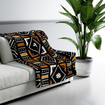 African Print Throw Blanket Bogolan Fabric Colorful (MORE SIZES AVAILABLE)