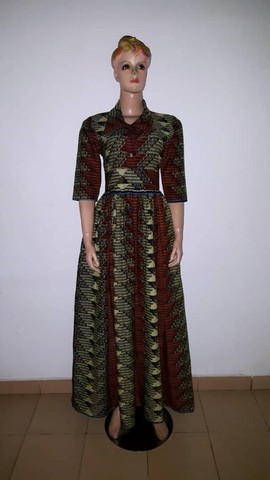Robe longue imprimée africaine Kiki, Robe longue africaine