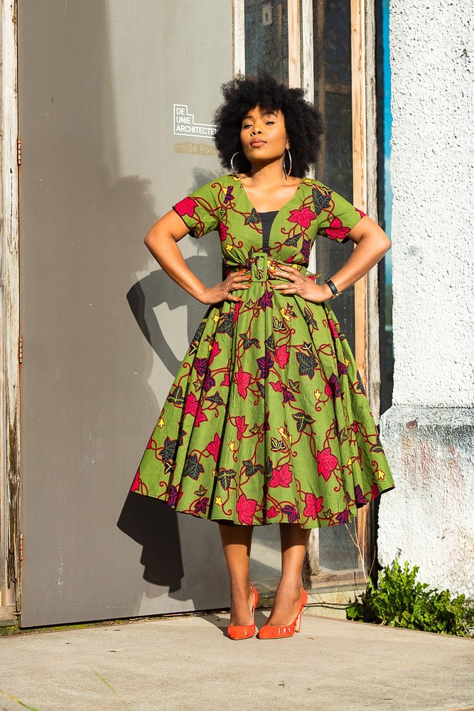 java dresses for ladies IDAYA MIDI AFRICAN PRINT DRESS by heritageclothings - Mid-length Dresse
