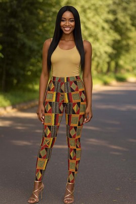 Leggings à imprimé Kente africain – Un indispensable haut en couleur pour votre garde-robe