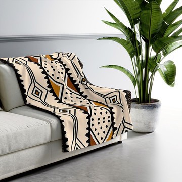 African Ethnic Throw Blanket Designs Mudcloth Pattern (MORE SIZES AVAILABLE)