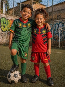 Ensemble maillot et Short Football Cameroun enfant 3 à 10 ans