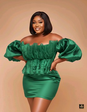 Robe courte à volants verte