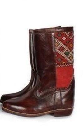 BIG SALE! Genuine leather boots with Kilim Handmade by Cuiroma craftsmen in Morocco