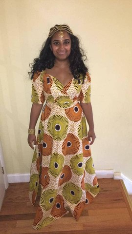 Elsie African Print Maxi Dress With Slits