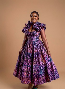 Purple and Pink Batik Tiered Dress|Wedding guest attire||Plus size fits