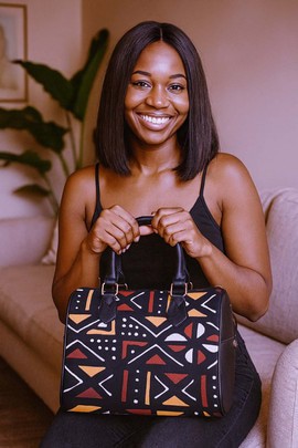 African Print Hand Bag Boston Mud Cloth Local Print