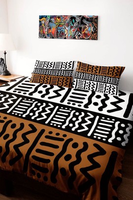 Kuba African Inspired Bedding Duvet and Pillow Covers Set (MORE SIZES AVAILABLE)
