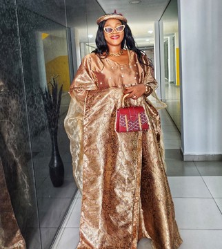 Luxury African Woman Brocade Agbada Long Dress for Weddings/Special occasions