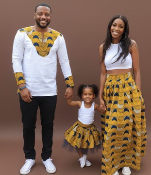 Tenues familiales en imprimé africain : une harmonie élégante dans la tradition