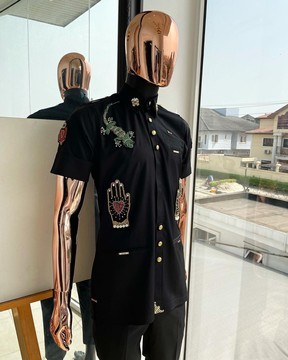 The reloaded vintage charcoal black “Havana” French safari shirt