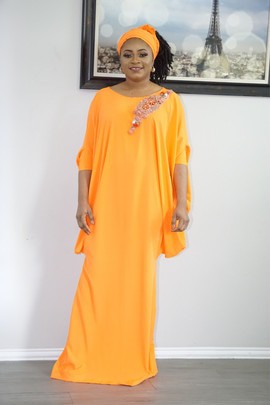 TARA BUBU KAFTAN DRESS - ORANGE