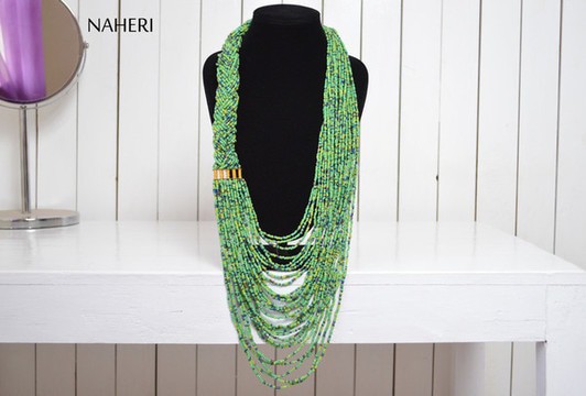 Collier en perles africaines | Bijoux tribaux africains | Taille unique