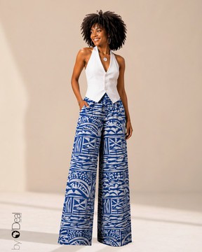 Pantalon taille haute en wax premium