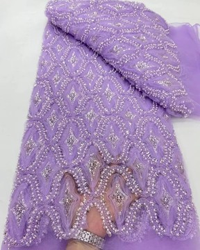 Beaded Lace fabric, luxury lace (5 yards)