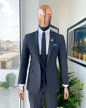 Un gris de fer - Jorgecarli super 140's - Costume à revers cranté "Board Room"
