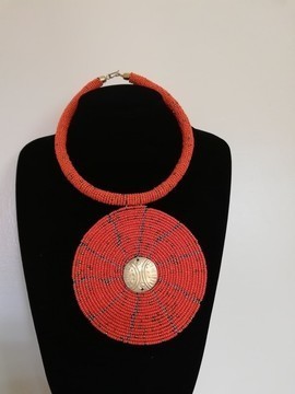 African beaded necklace, Beaded jewelry for women, Christmas gift for mom, Zulu beaded necklace