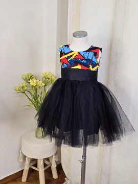 Dera dress in African fabric for girls [12-18-24 months]