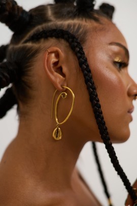 Casted cowrie shell earrings
