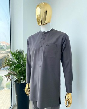 A Space Grey senator Kaftan with Swarovski button details.