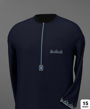 Tunique traditionnelle bleue élégante