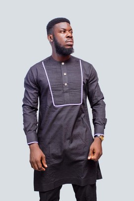 Front Pleated African Men Suit, 2PC African Mens Clothing,  African Wedding Men