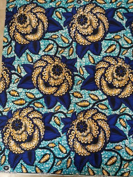 Tissu wax africain Ankara fabric imprimée wax motif:  fleur
