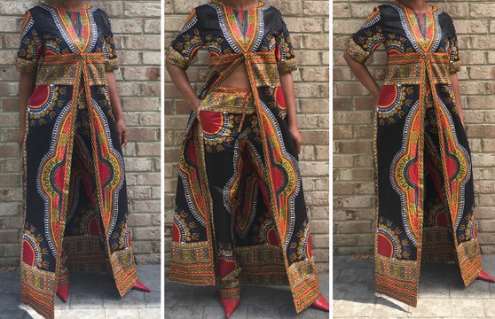 Ankara High Slit Top  and Pants